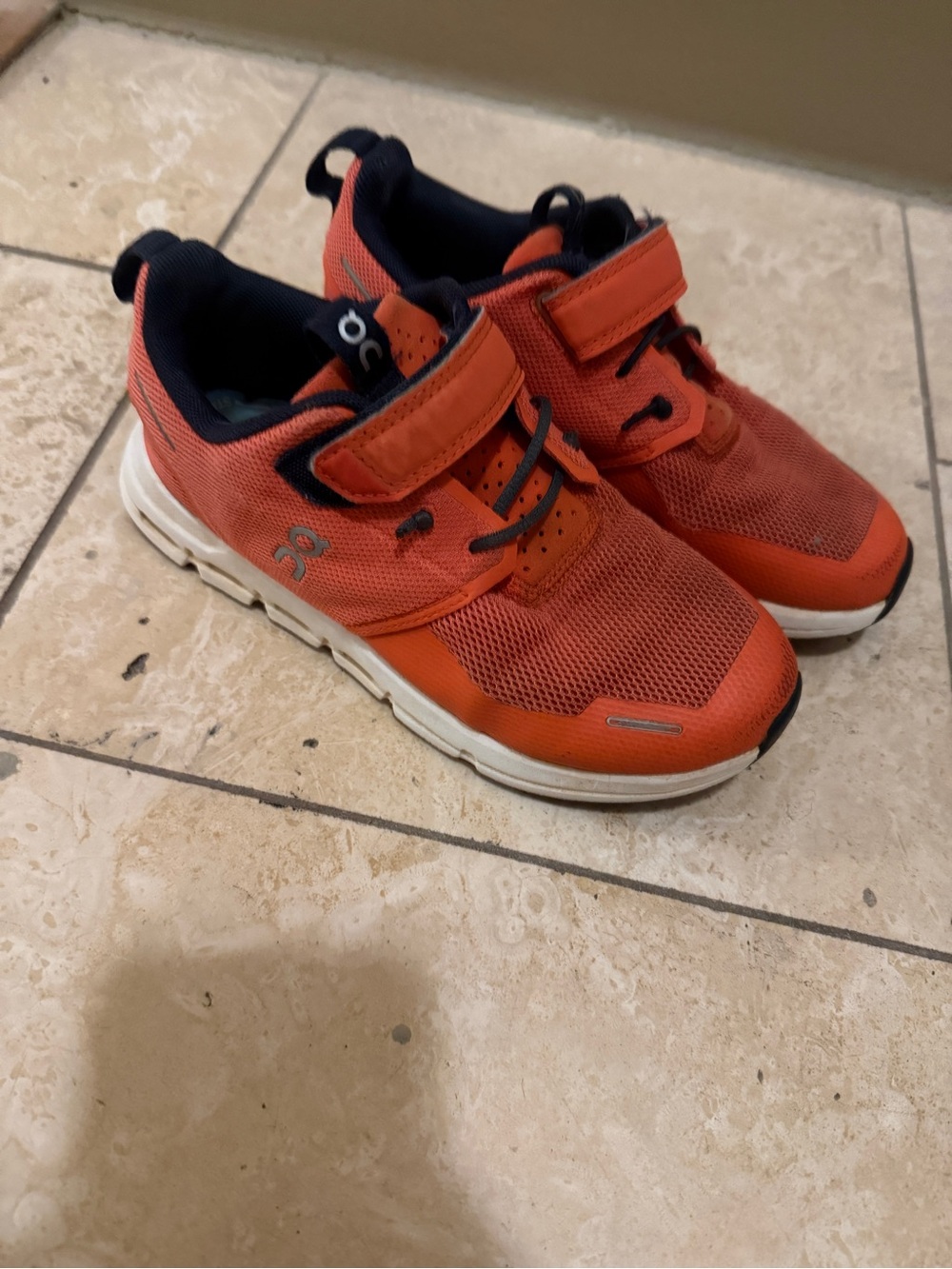 On Kids Orange Running Shoes Hook & Loop Sneakers US 1.5